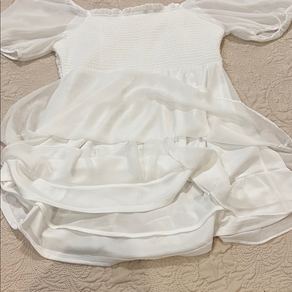 Altar'd State White Puff Sleeve Mini Dress - Picture 11 of 12